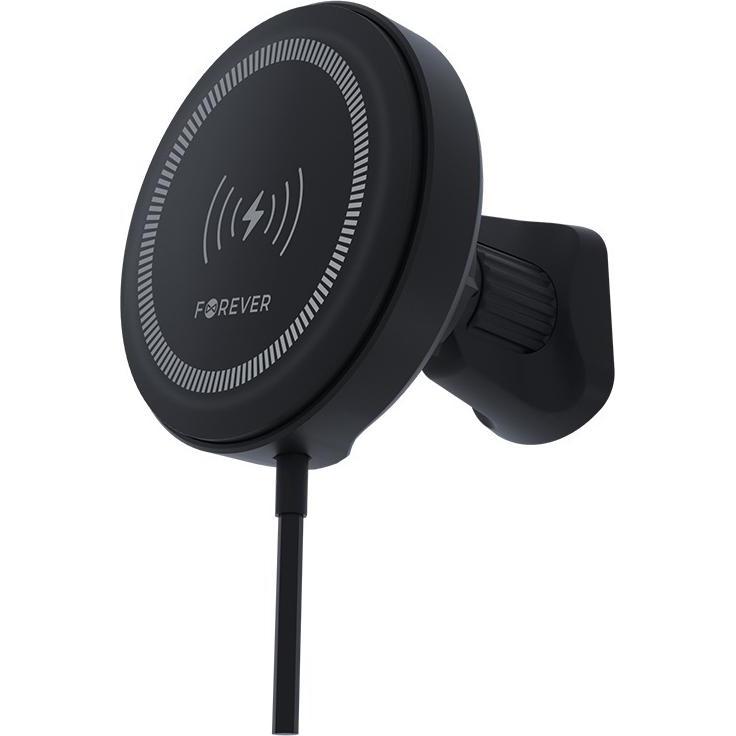 Forever Autohalterung für Lüftungsschlitze MACH-300 magnetisch mit kabellosem Laden schwarz Qi2 15W, Smartphone Halterun...