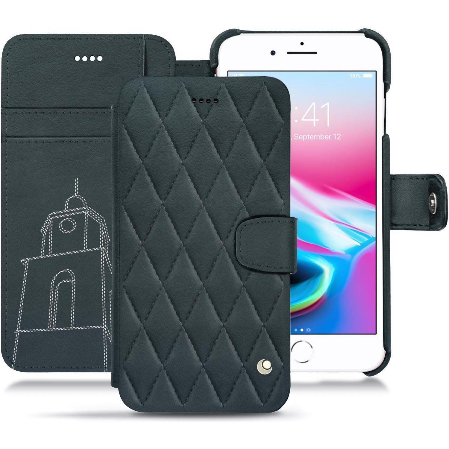 Thumbnail - Noreve Lederschutzhülle Wallet (Apple iPhone 8 Plus), Smartphone Hülle, Blau