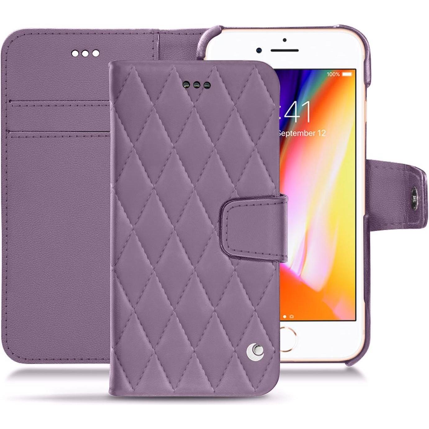 Noreve Lederschutzhülle Wallet (Apple iPhone 8), Smartphone Hülle, Violett
