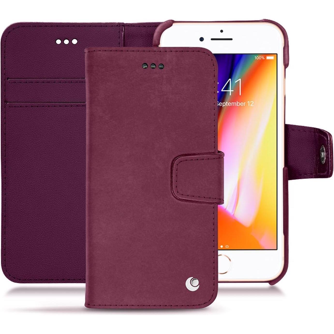 Noreve Lederschutzhülle Wallet (Apple iPhone 8), Smartphone Hülle, Violett