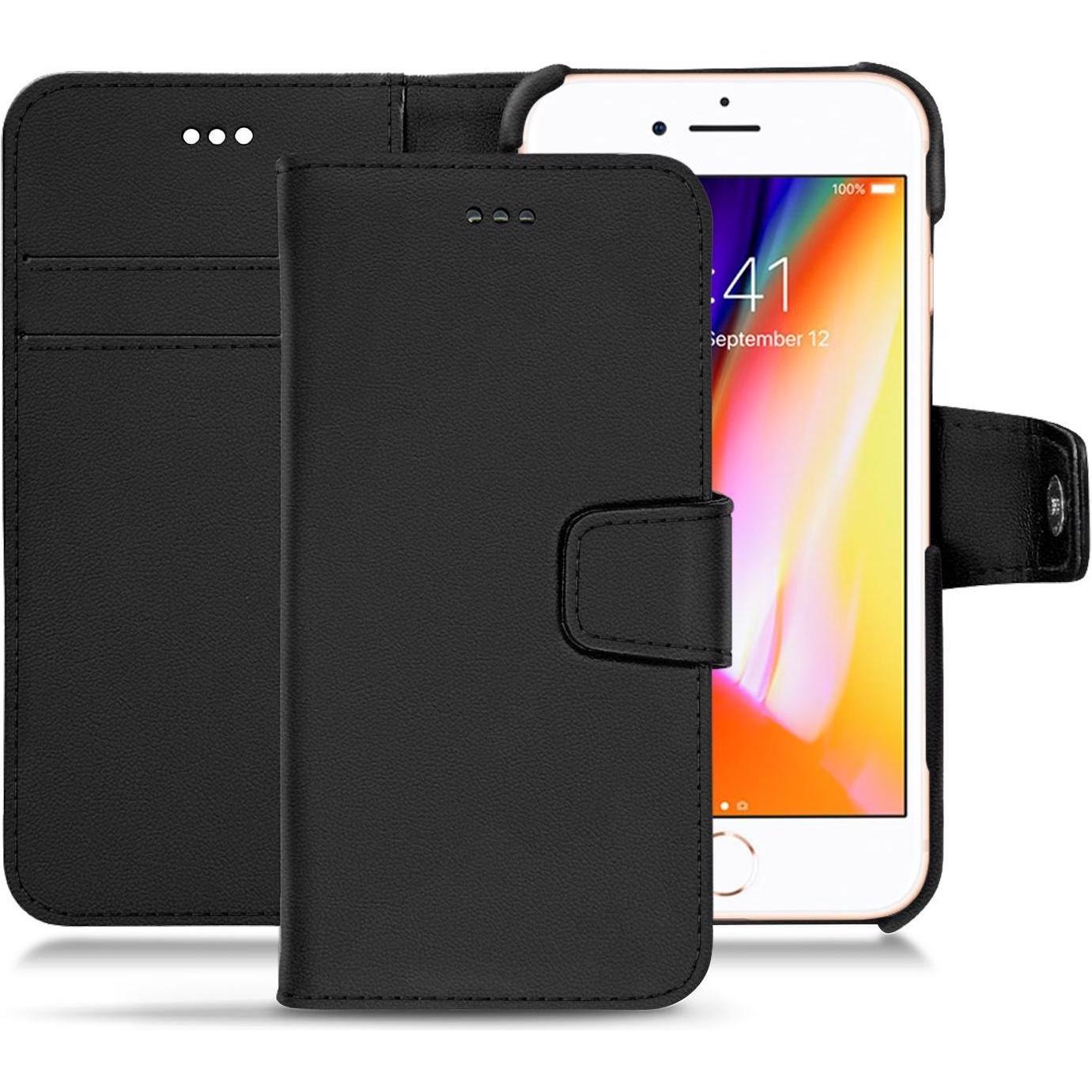 Noreve Lederschutzhülle Wallet (Apple iPhone 8), Smartphone Hülle, Schwarz