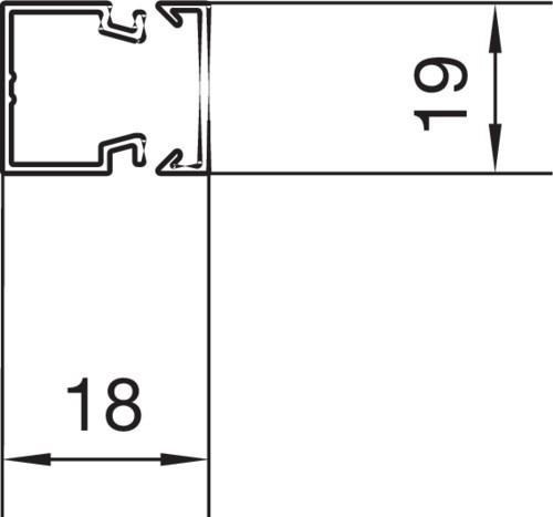 Produktbild Hager Installationskanal PVC LF, 20 x 19 x 2.000 mm, verkehrsweiÃŸ (Kabelkanal, 200 cm)