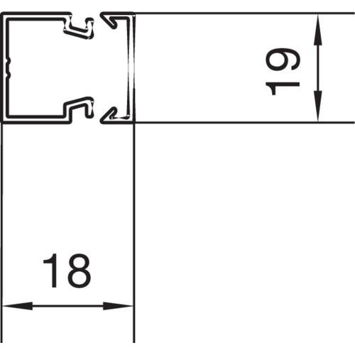 Thumbnail - Hager, Kabelschutz + Kabelführung, Installationskanal PVC LF, 20 x 19 x 2.000 mm, verkehrsweiÃŸ (Kabeldurchlass, 2000 mm...