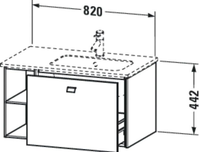 Image du produit Duravit Meuble sous-lavabo BRIOSO 442x820x479mm Couleur de façade bet-gr (82 x 44 x 48 cm)