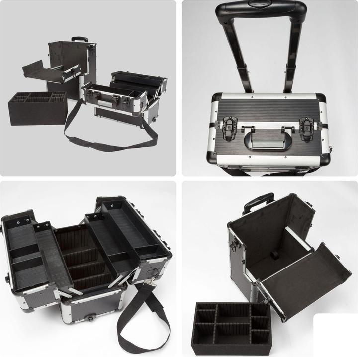 Actual product image Velleman ALUMINIUM TROLLEY CASE - 370 x 225 x 670 mm - BLACK (66.90 l)