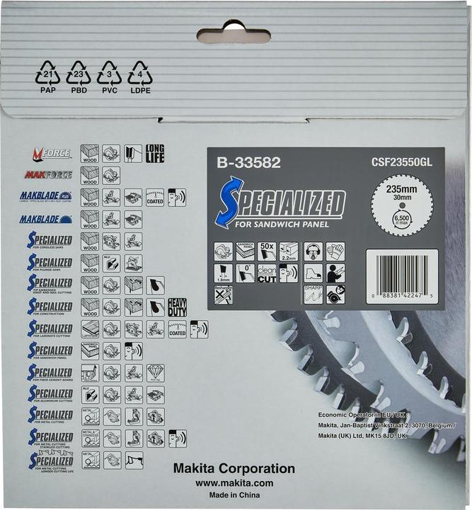 Productafbeelding Makita SPECIALIZED zaagblad 235x30x50Z