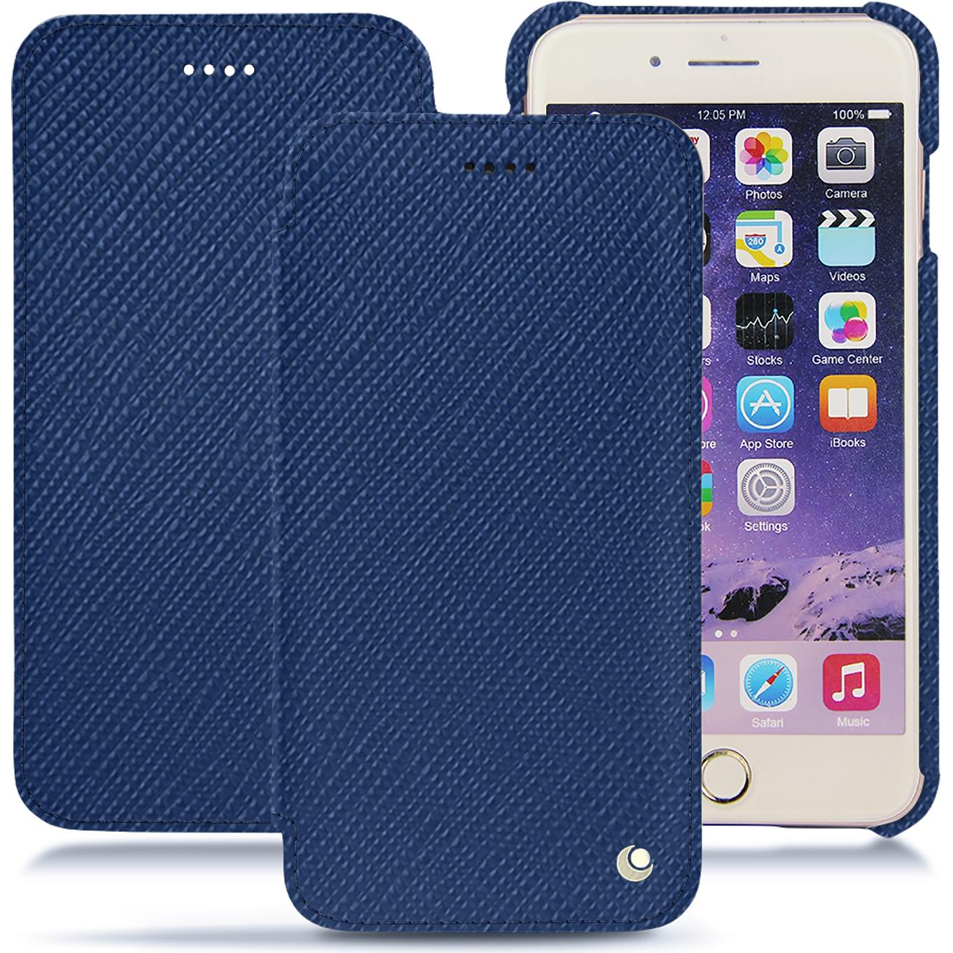 Thumbnail - Noreve Lederschutzhülle horizontal (Apple iPhone 7 Plus), Smartphone Hülle, Blau
