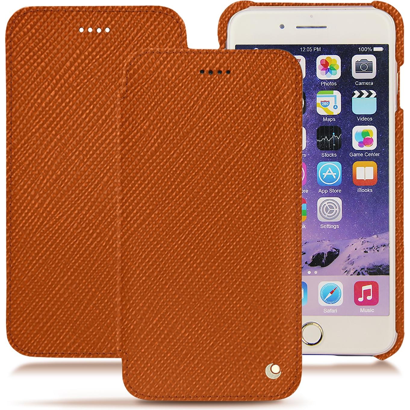 Noreve Lederschutzhülle horizontal (Apple iPhone 7 Plus), Smartphone Hülle, Orange