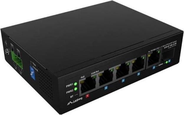 Lanberg switch light industrial POE 1xBT 3xAT SFP+ETH DIN niezarządzalny fast ethernet (4 ports)