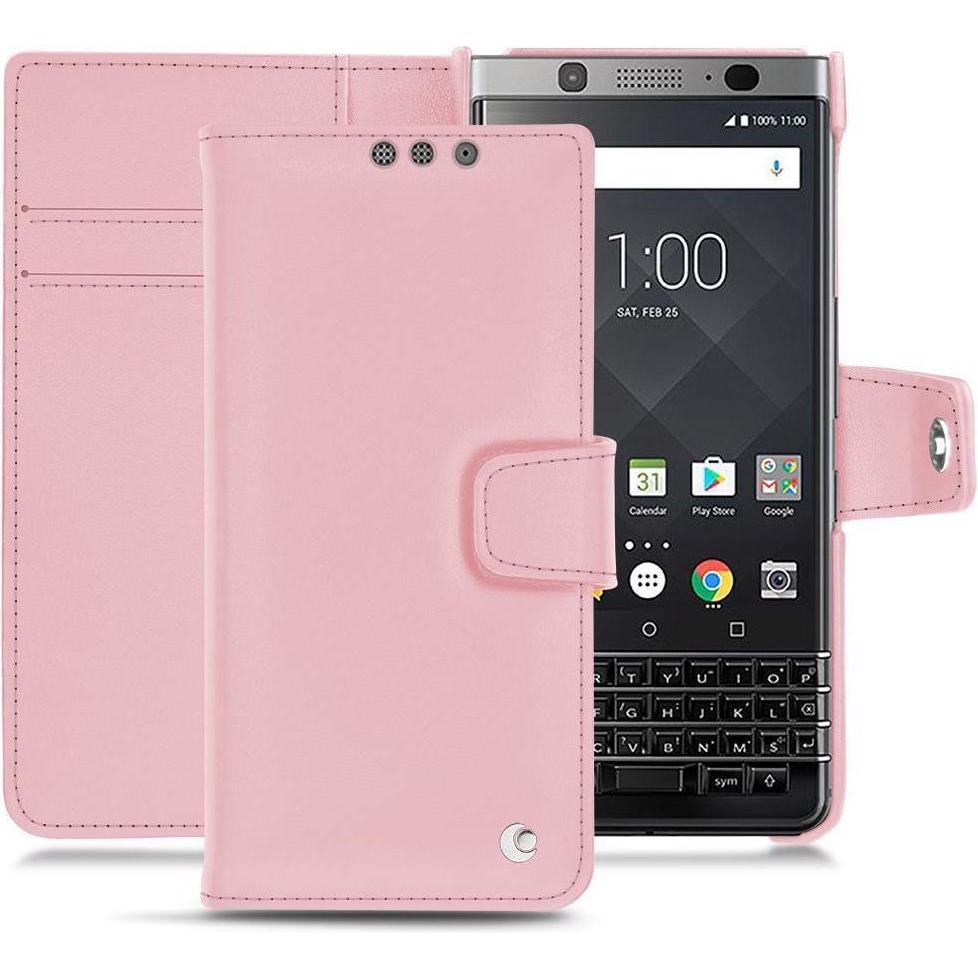 Noreve Lederschutzhülle Wallet (Blackberry KEYone), Smartphone Hülle, Rosa