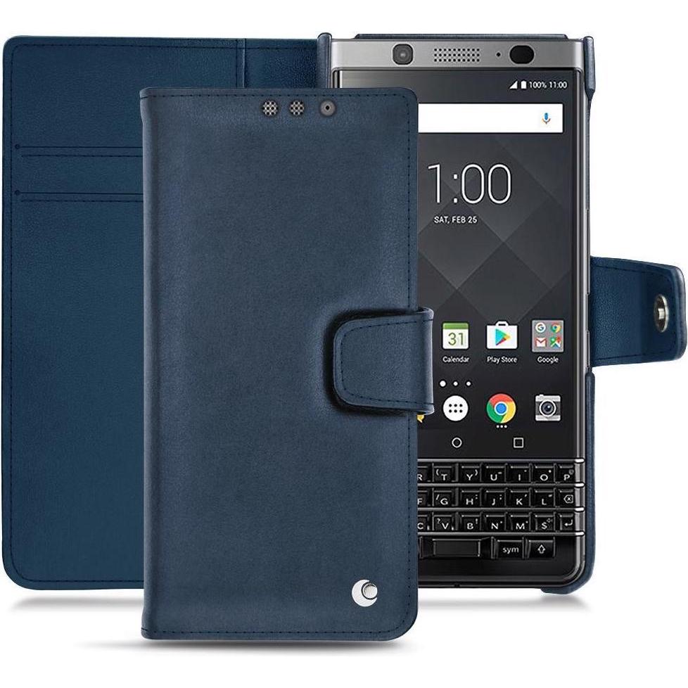 Noreve Lederschutzhülle Wallet (Blackberry KEYone), Smartphone Hülle, Blau