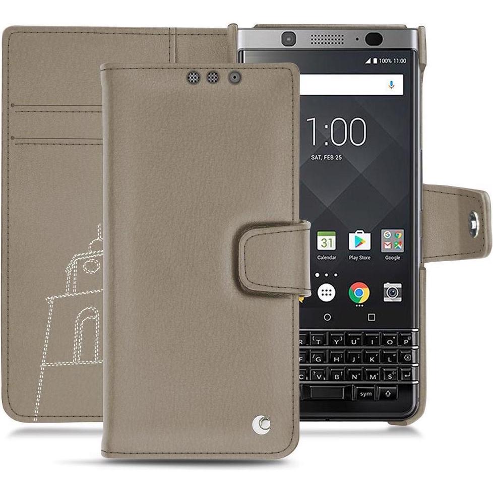 Noreve Lederschutzhülle Wallet (Blackberry KEYone), Smartphone Hülle, Beige