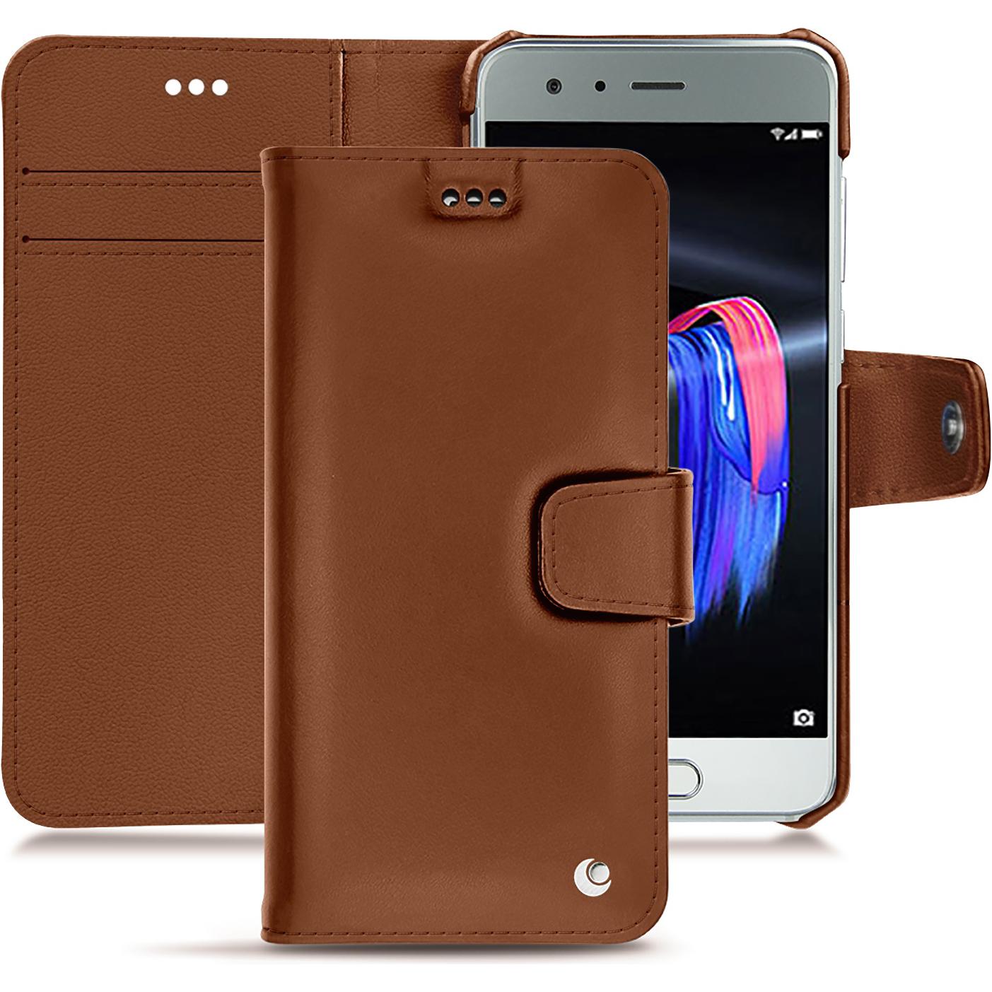 Noreve Lederschutzhülle Wallet (Honor 9), Smartphone Hülle, Braun