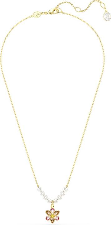 Produktbild Swarovski Idyllia Halskette Kristallperle Verschiedene Schliffe Blume Mehrfarbig Goldlegierungsschicht (Goldlegierungsschicht, 38 cm)