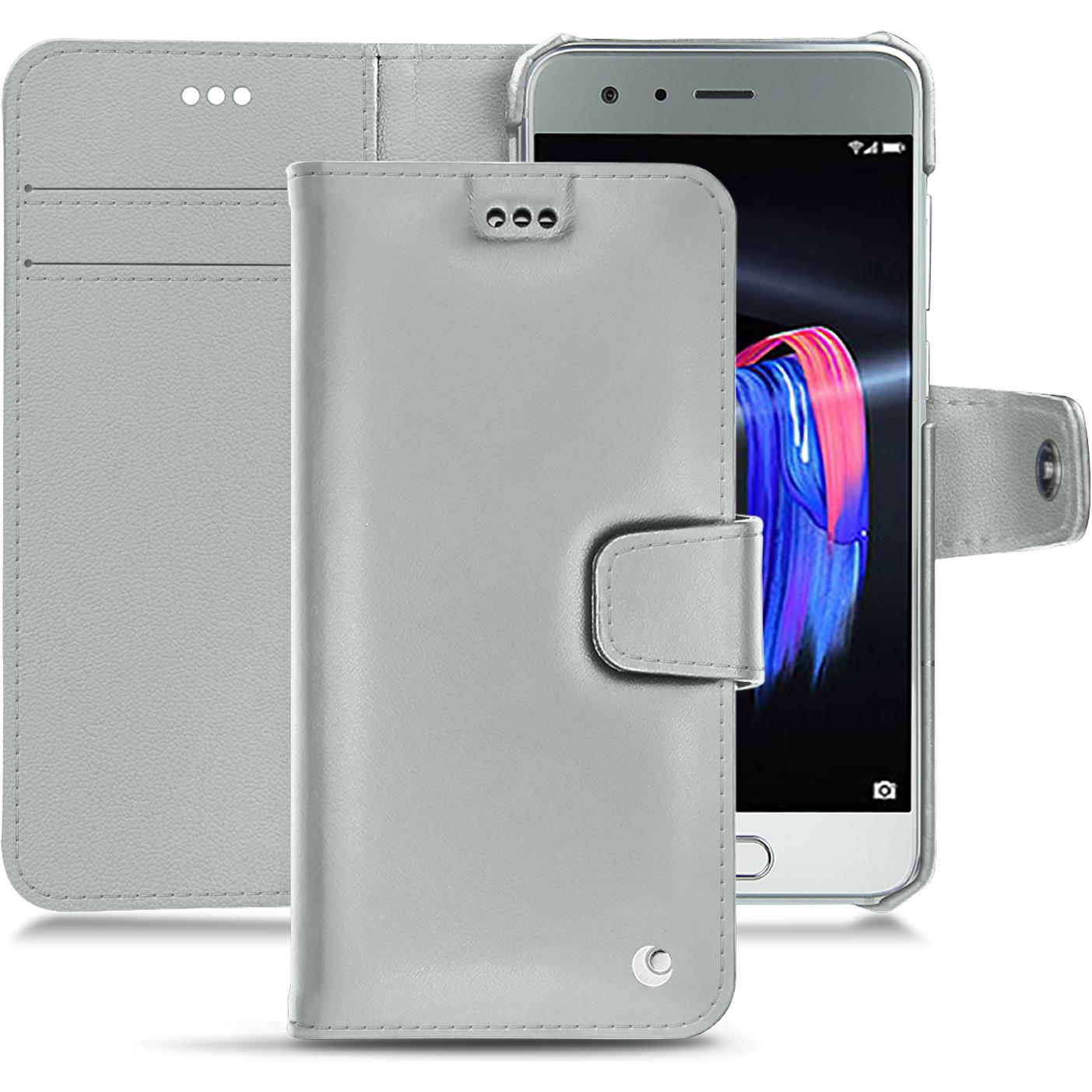 Noreve Lederschutzhülle Wallet (Honor 9), Smartphone Hülle, Grau