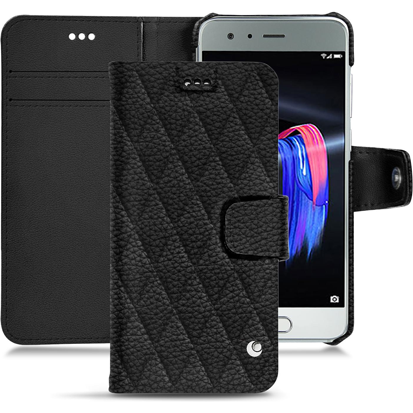Noreve Lederschutzhülle Wallet (Honor 9), Smartphone Hülle, Schwarz