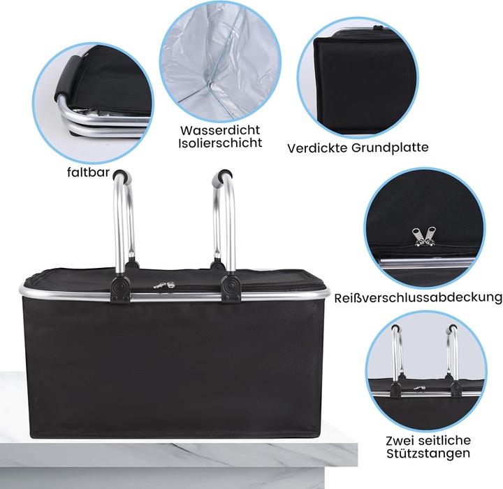 Produktbild Aokley Isolierter Picknick- und Einkaufskorb