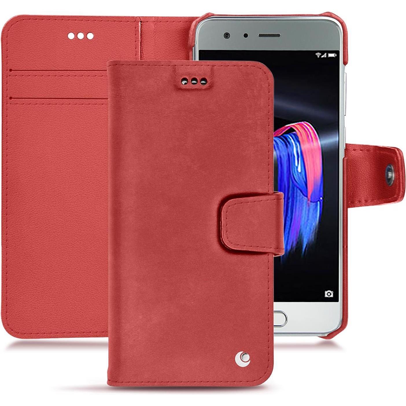 Noreve Lederschutzhülle Wallet (Honor 9), Smartphone Hülle, Rot