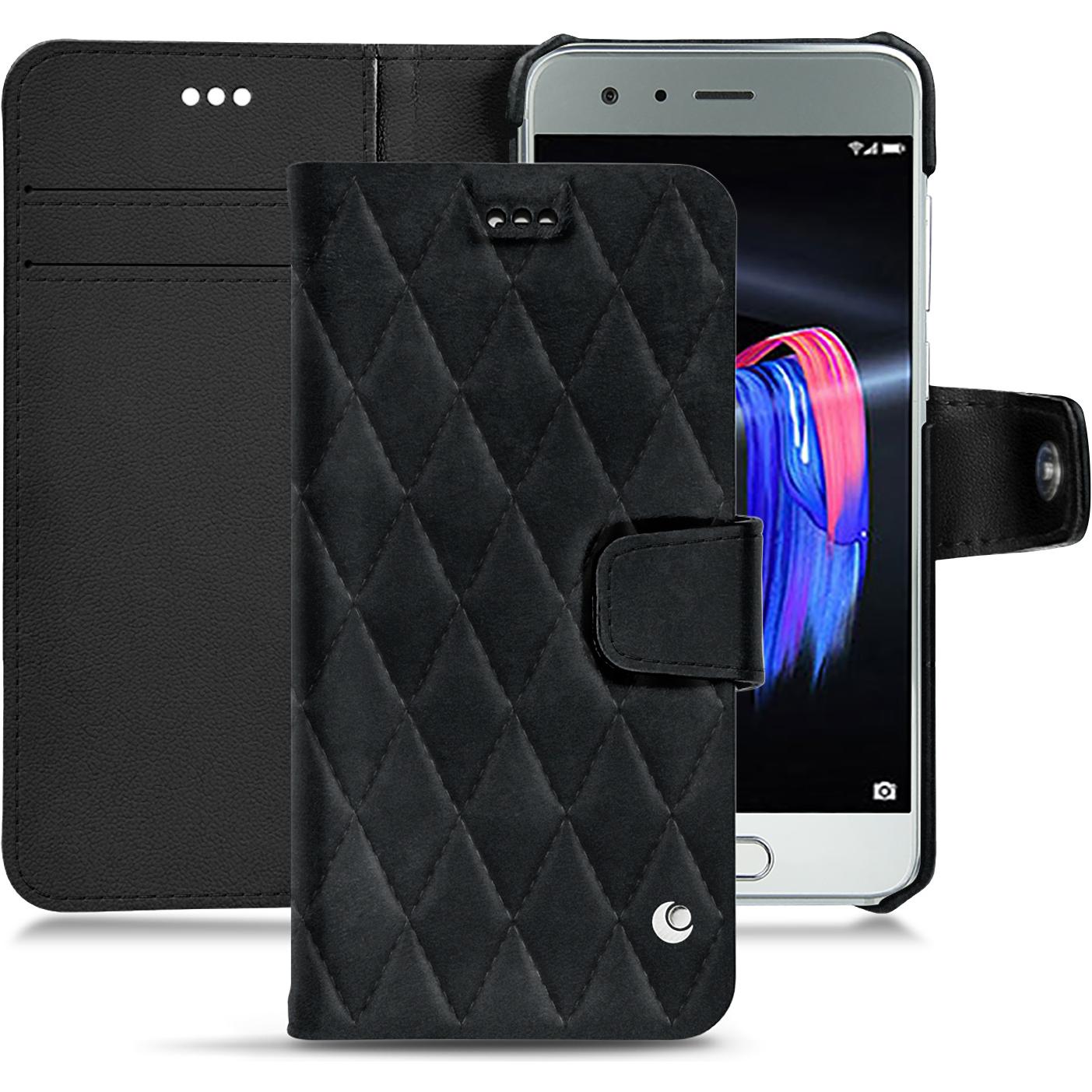 Noreve Lederschutzhülle Wallet (Honor 9), Smartphone Hülle, Schwarz