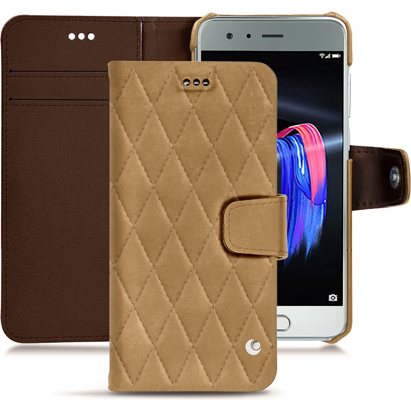 Noreve Lederschutzhülle Wallet (Honor 9), Smartphone Hülle, Braun