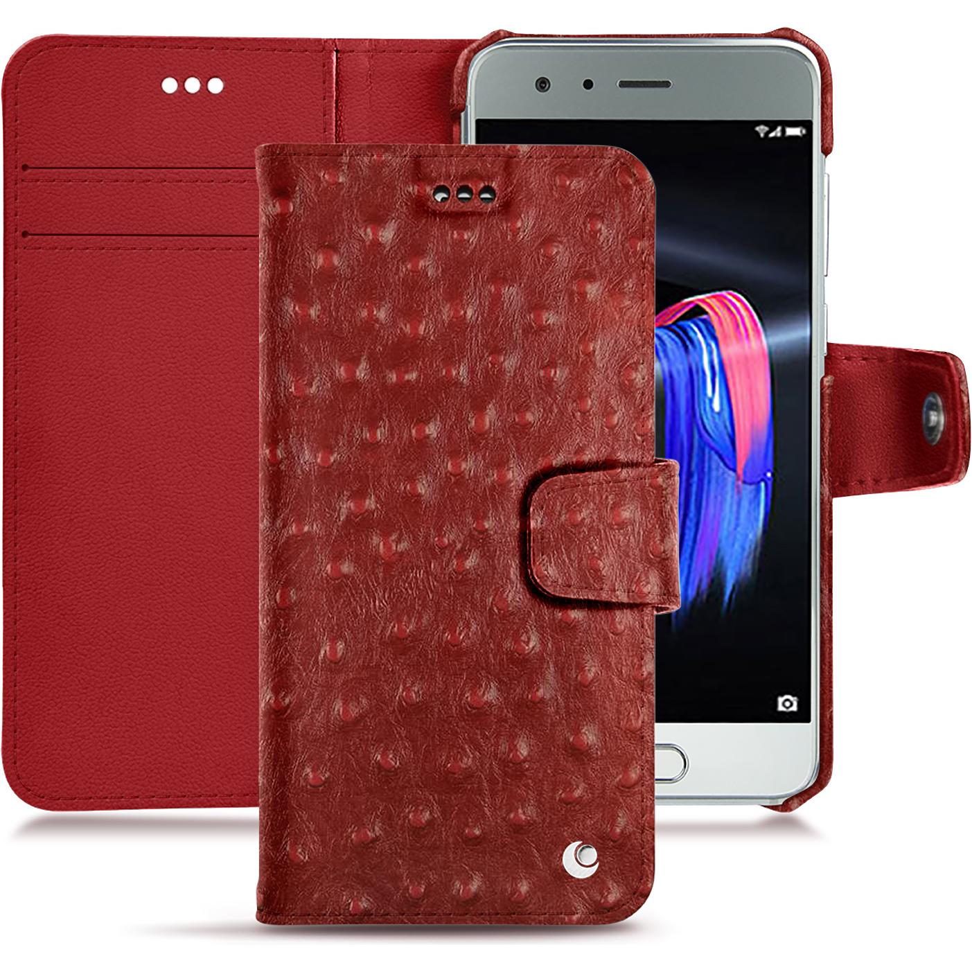 Noreve Lederschutzhülle Wallet (Honor 9), Smartphone Hülle, Rot
