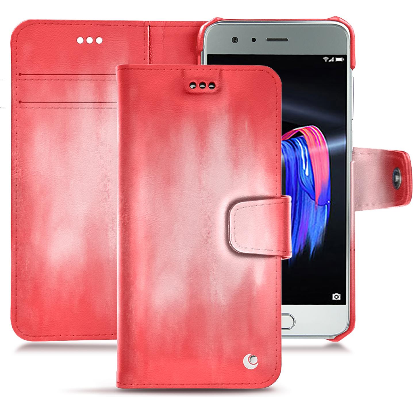 Noreve Lederschutzhülle Wallet (Honor 9), Smartphone Hülle, Rosa