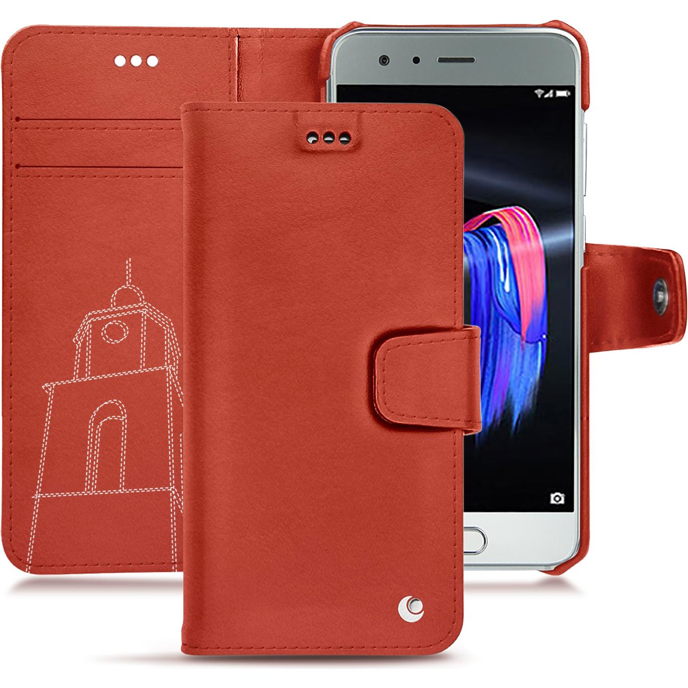 Noreve Lederschutzhülle Wallet (Honor 9), Smartphone Hülle, Orange