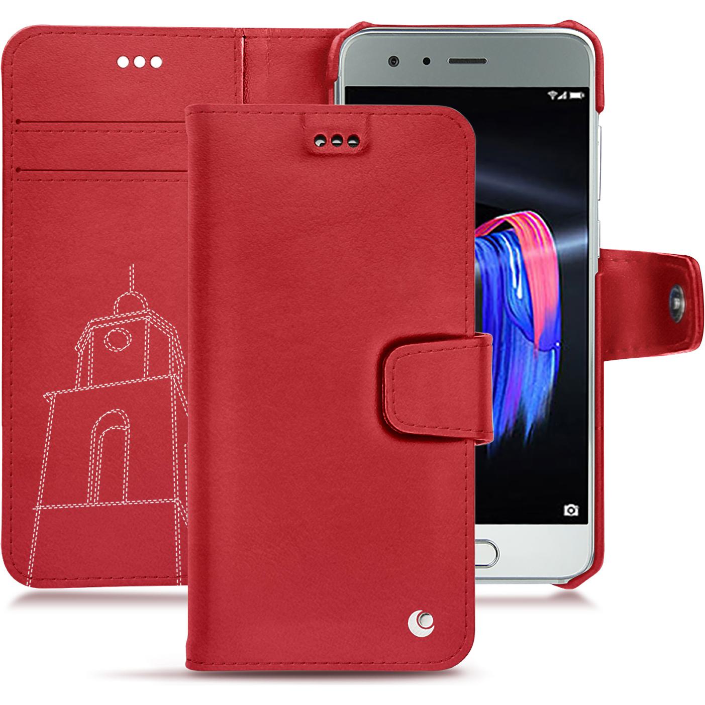 Noreve Lederschutzhülle Wallet (Honor 9), Smartphone Hülle, Rot