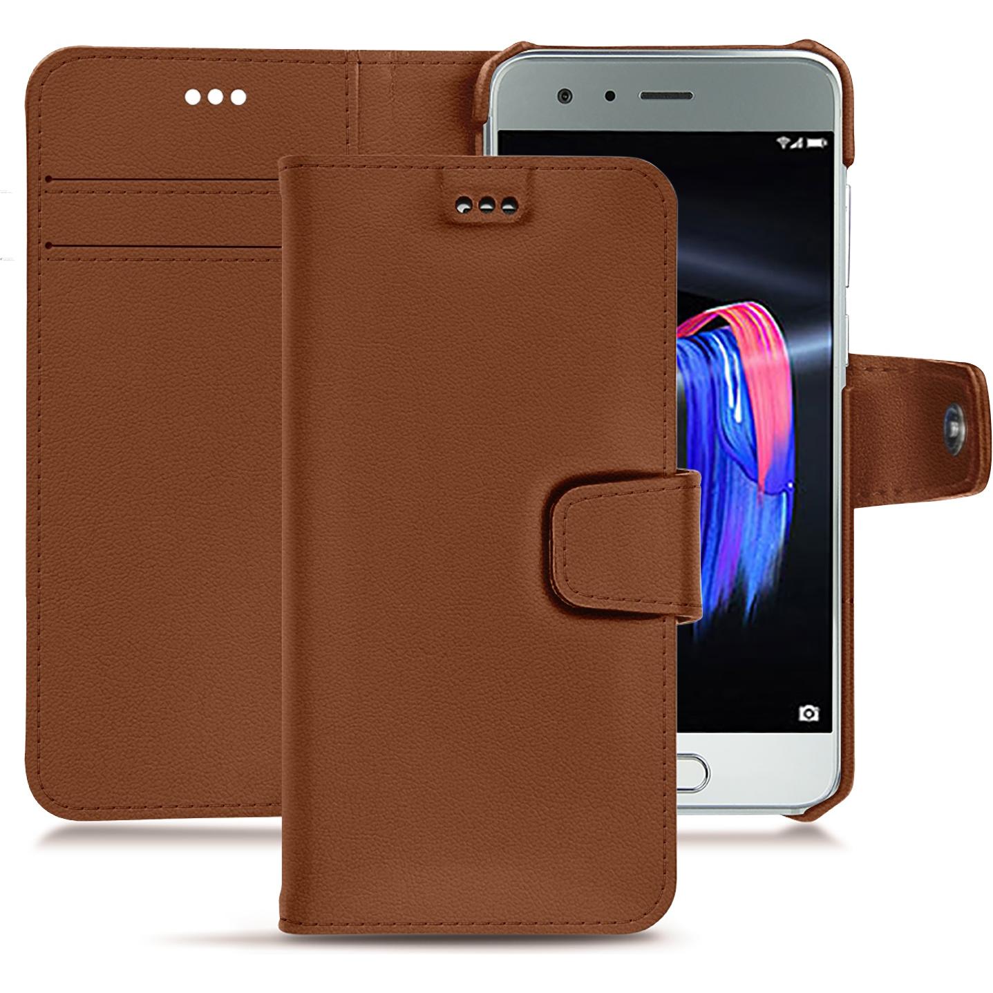 Noreve Lederschutzhülle Wallet (Honor 9), Smartphone Hülle, Braun