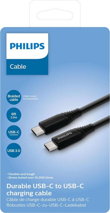 Produktbild Philips USB-C cable with USB-C 2 meters (2 m, USB 3.0)