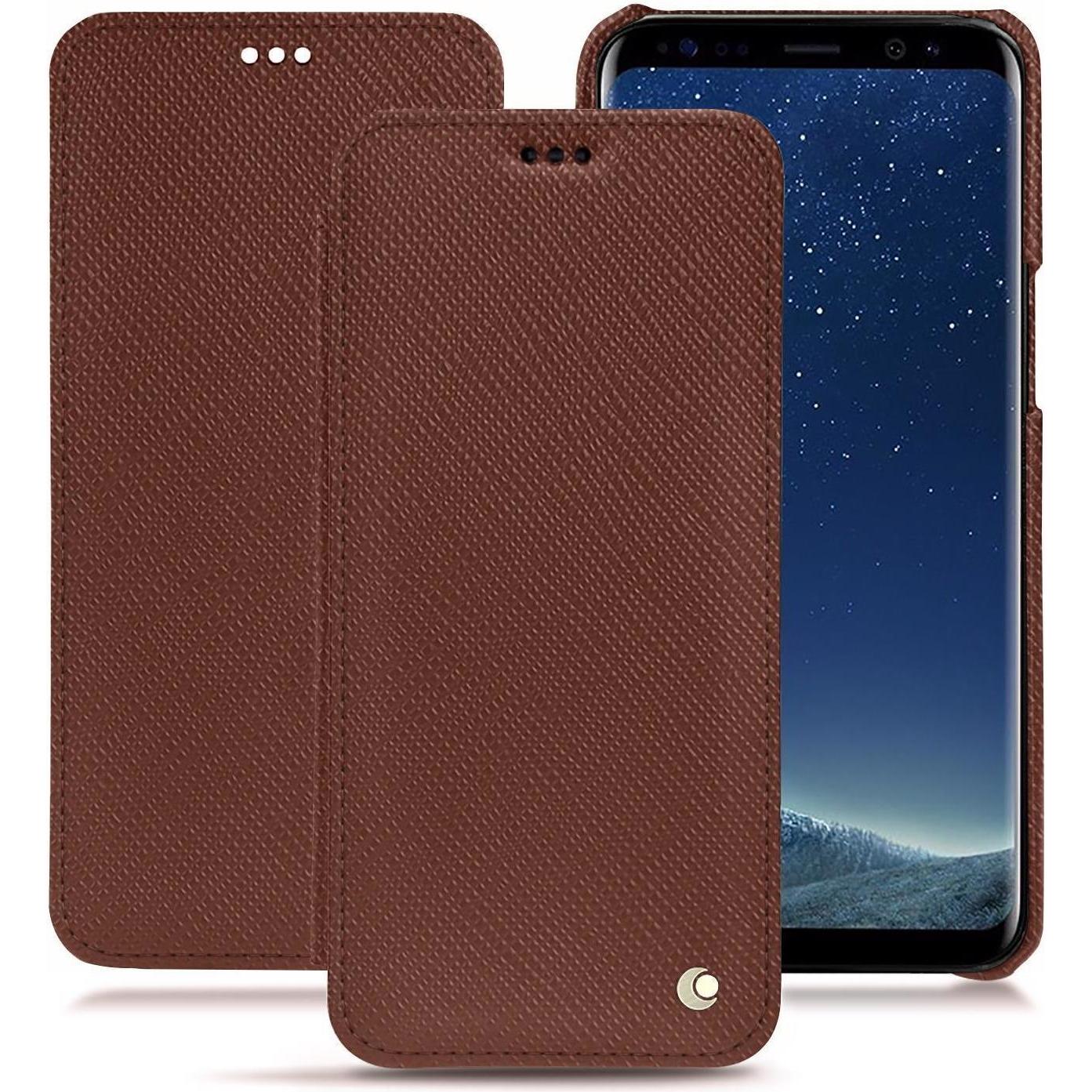 Noreve Lederschutzhülle horizontal (Samsung Galaxy S8), Smartphone Hülle, Braun