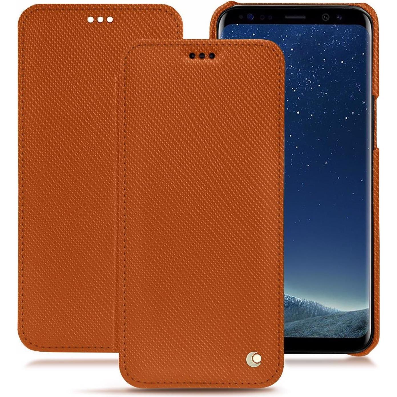 Noreve Lederschutzhülle horizontal (Samsung Galaxy S8), Smartphone Hülle, Orange