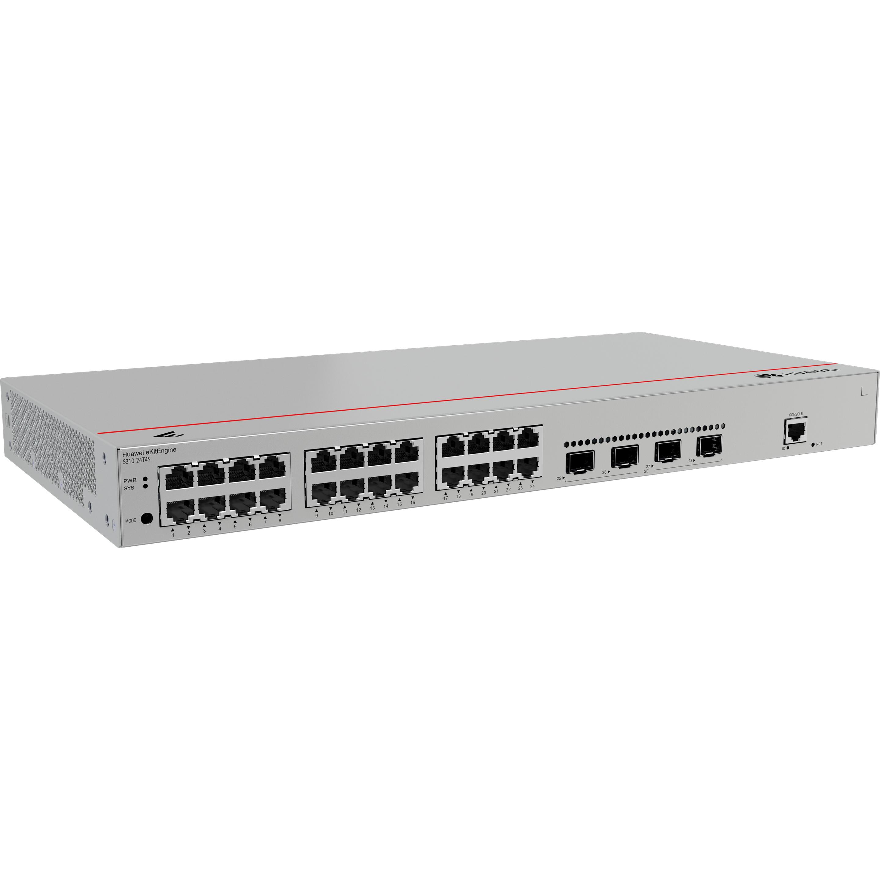 Huawei Ekit Switch S310-24T4S (24 Ports), Netzwerk Switch, Grau