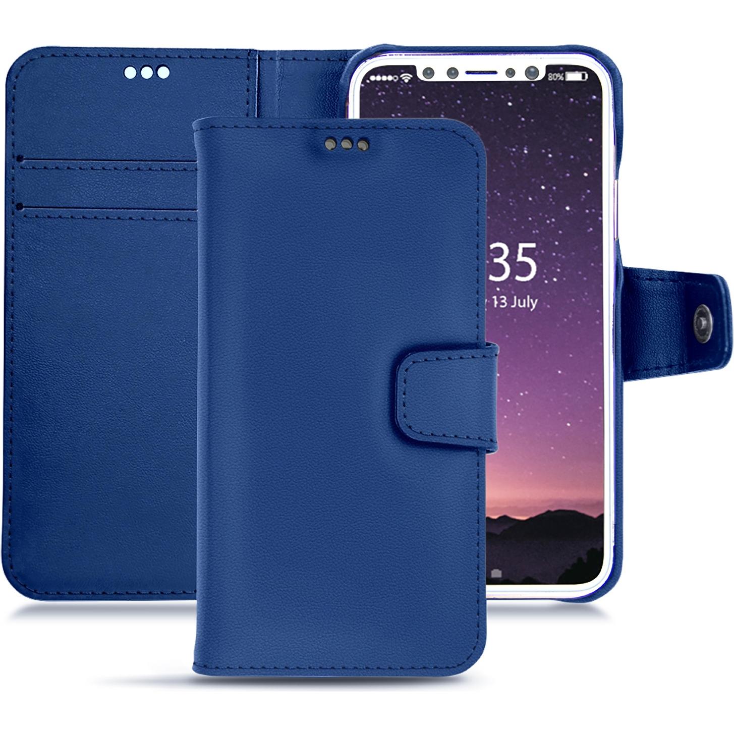 Thumbnail - Noreve Lederschutzhülle Wallet (Apple iPhone X), Smartphone Hülle, Blau