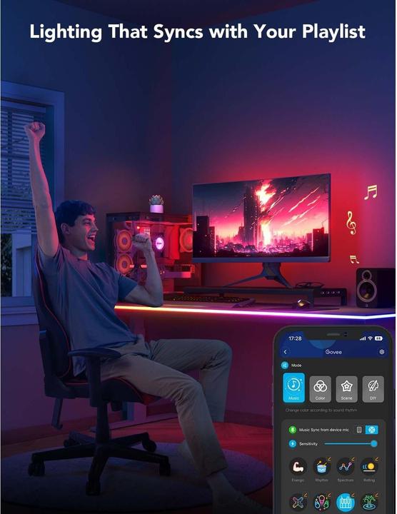 Produktbild Govee LED Stripe Neon Gaming Table (RGBIC, 300 cm, Indoor)