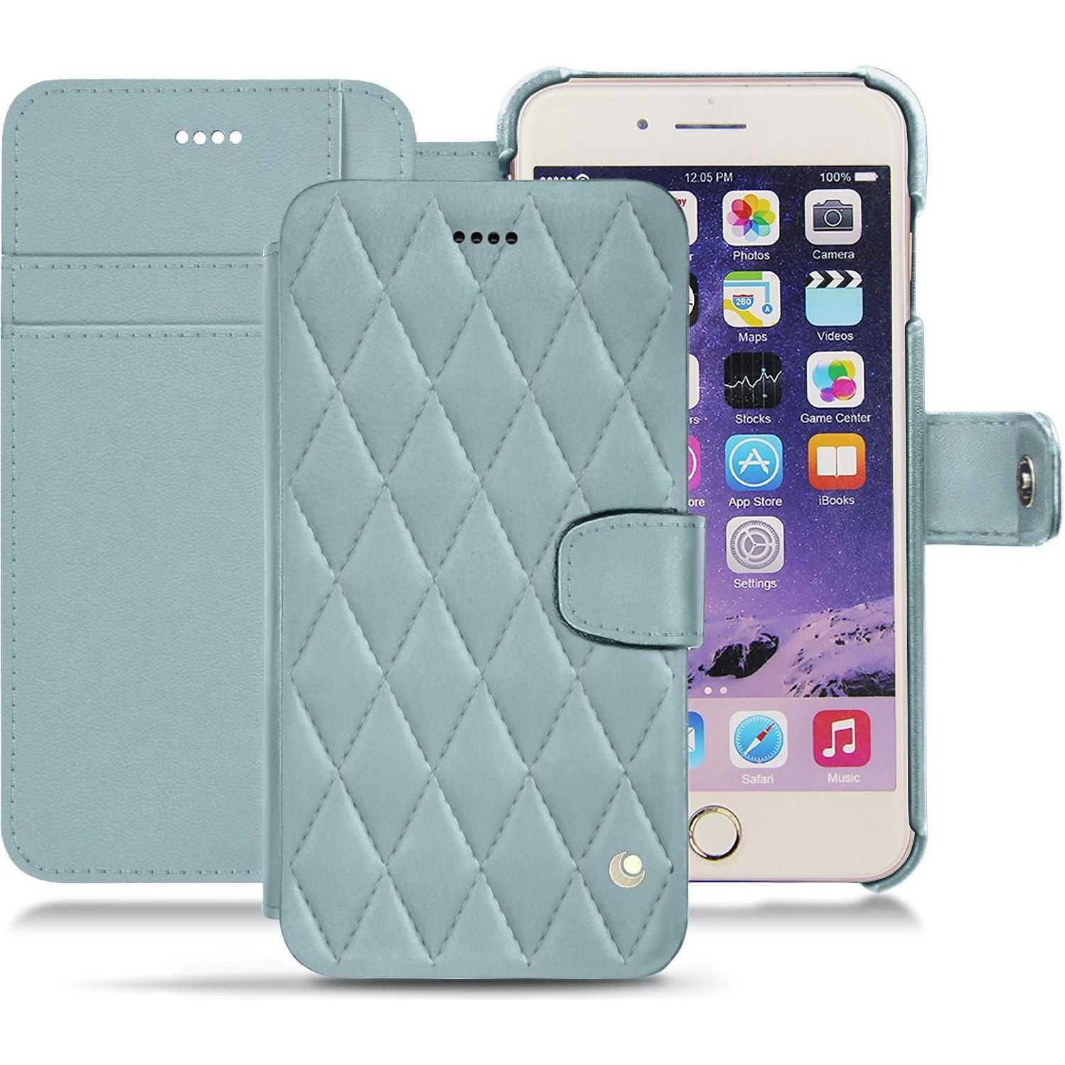 Noreve Lederschutzhülle Wallet (Apple iPhone 7 Plus), Smartphone Hülle, Blau