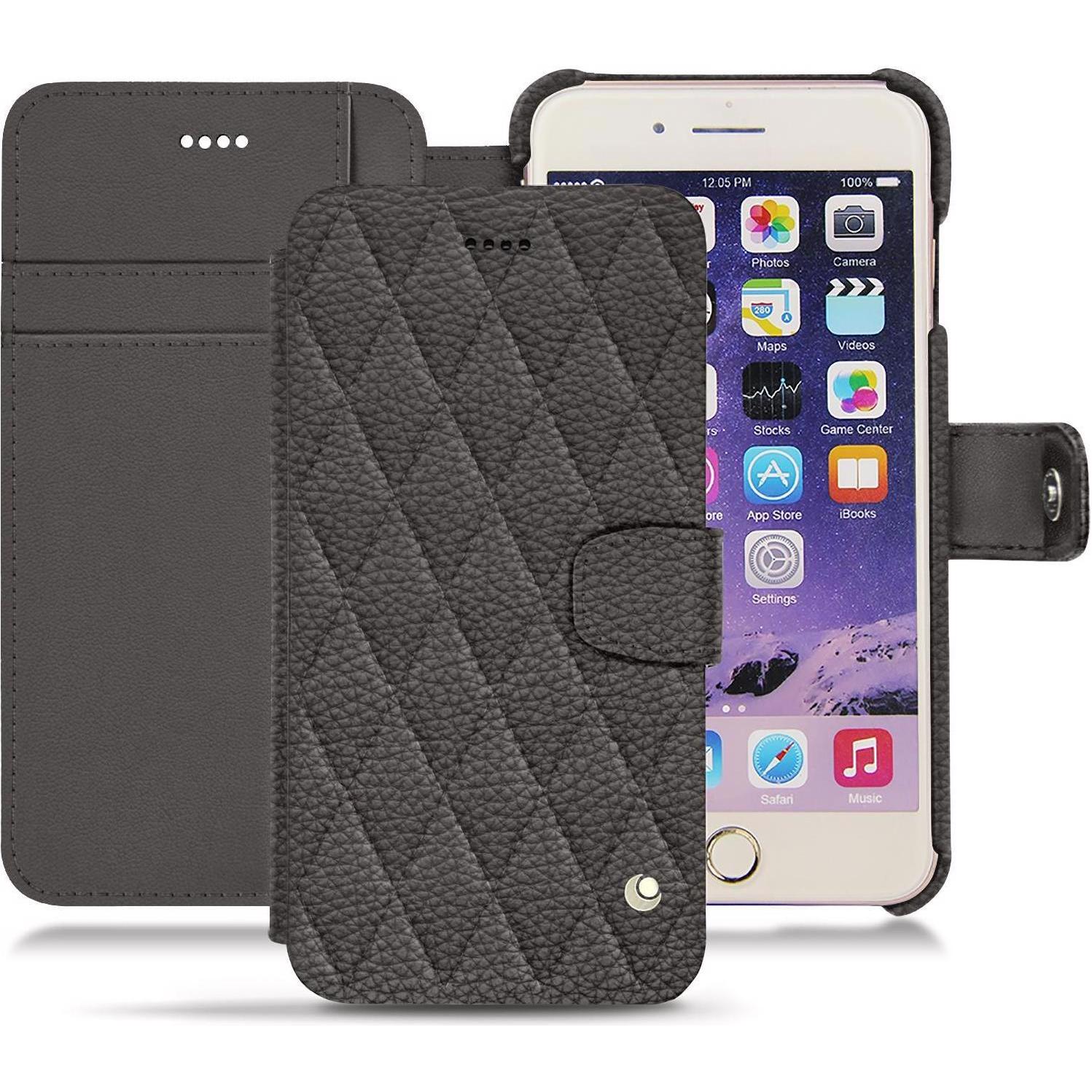 Noreve Lederschutzhülle Wallet (Apple iPhone 7 Plus), Smartphone Hülle, Grau