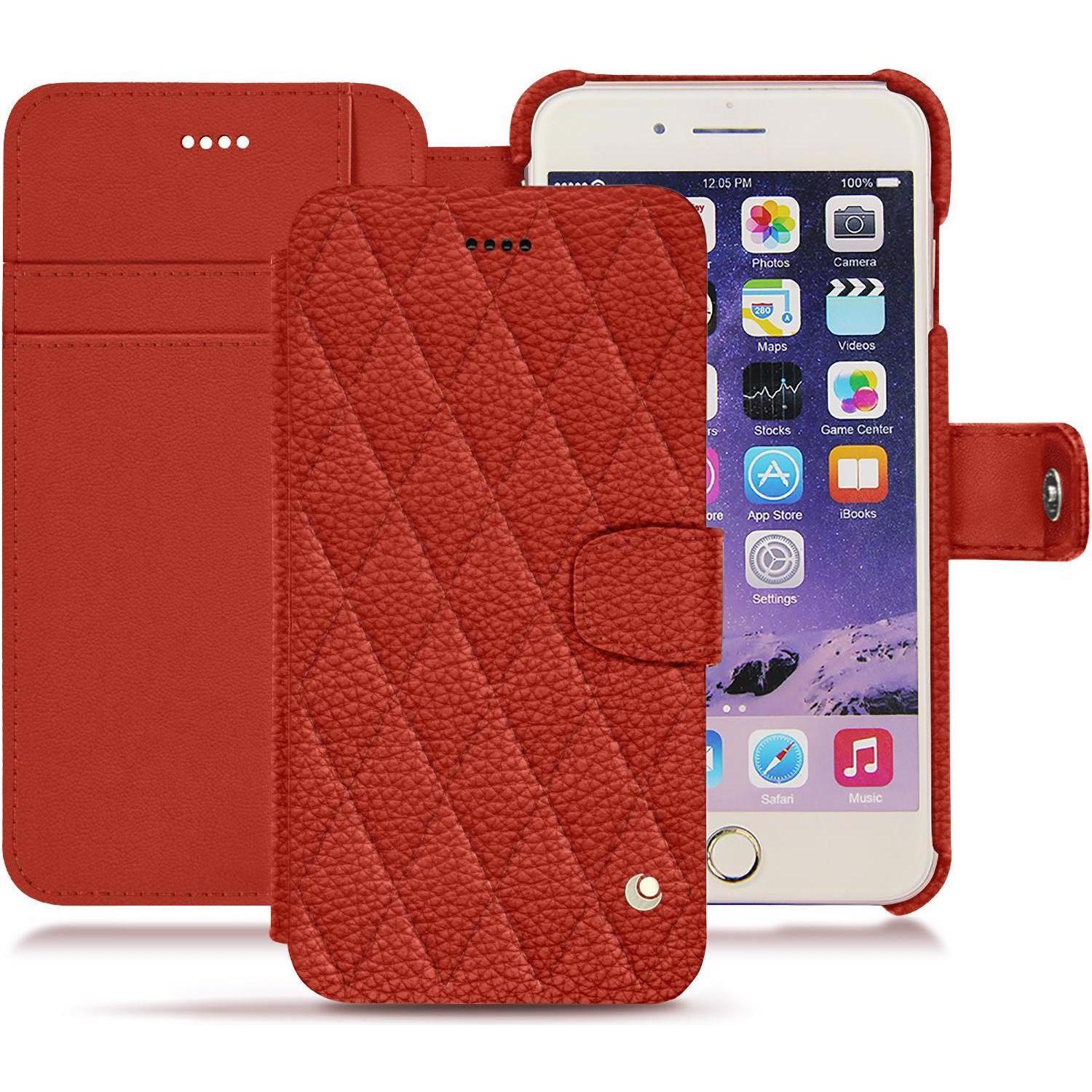 Noreve Lederschutzhülle Wallet (Apple iPhone 7 Plus), Smartphone Hülle, Orange