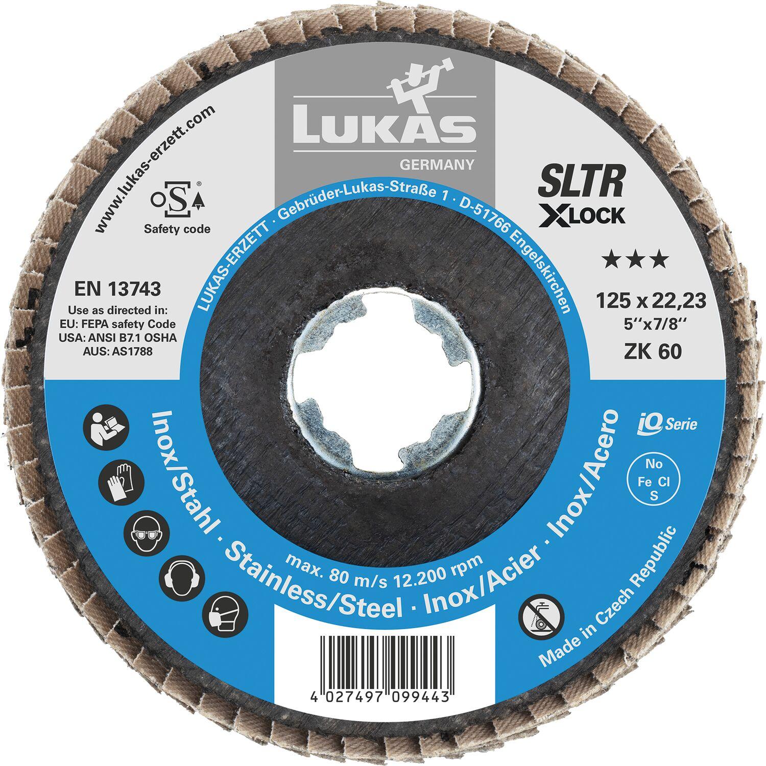 Lukas, Schleifmittel, Schleiflamellenteller SLTR X-LOCK Zirkonkorund ø 125 mm Korn 60 (60)