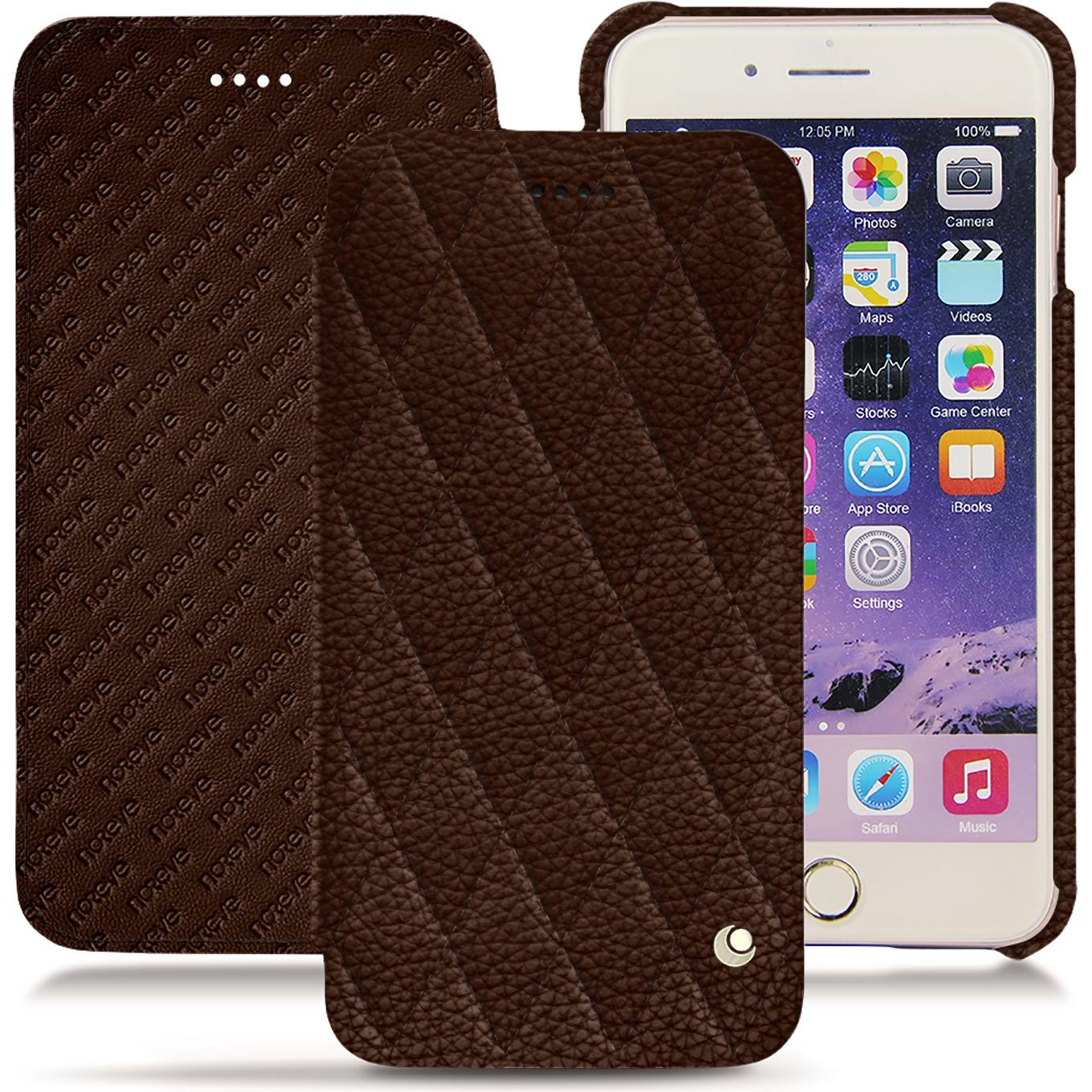 Noreve Lederschutzhülle horizontal (Apple iPhone 7 Plus), Smartphone Hülle, Braun