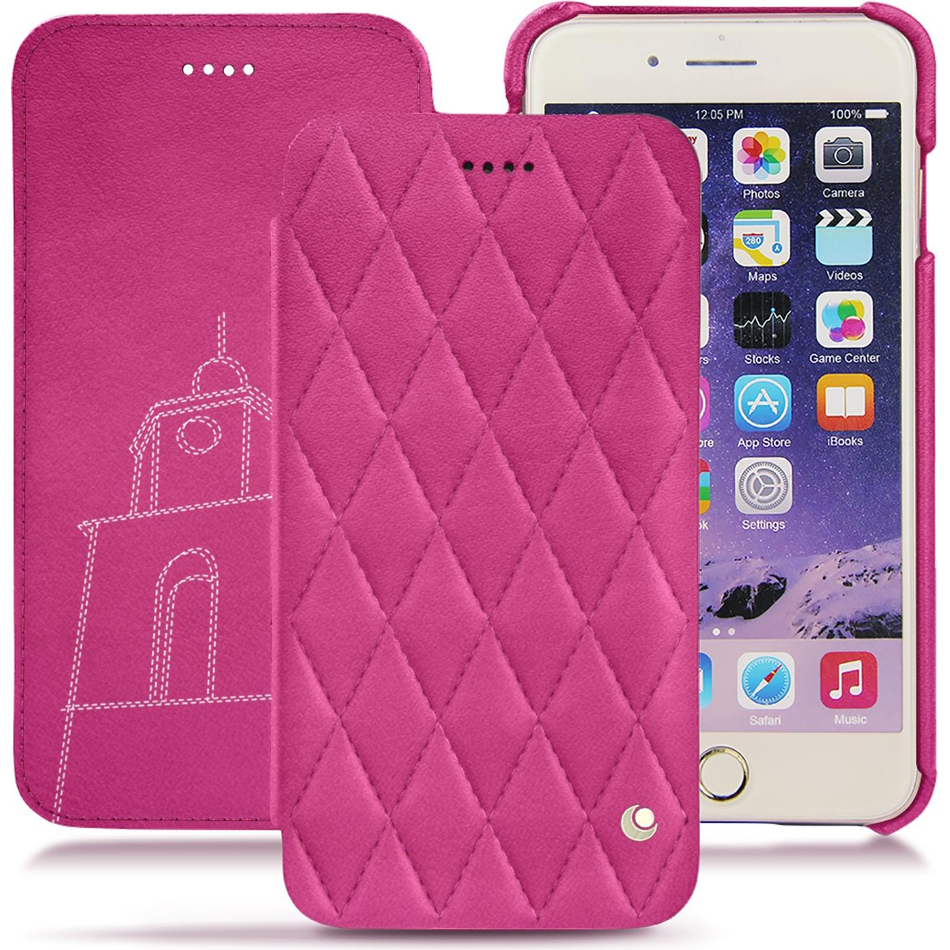 Noreve Lederschutzhülle horizontal (Apple iPhone 7 Plus), Smartphone Hülle, Rosa