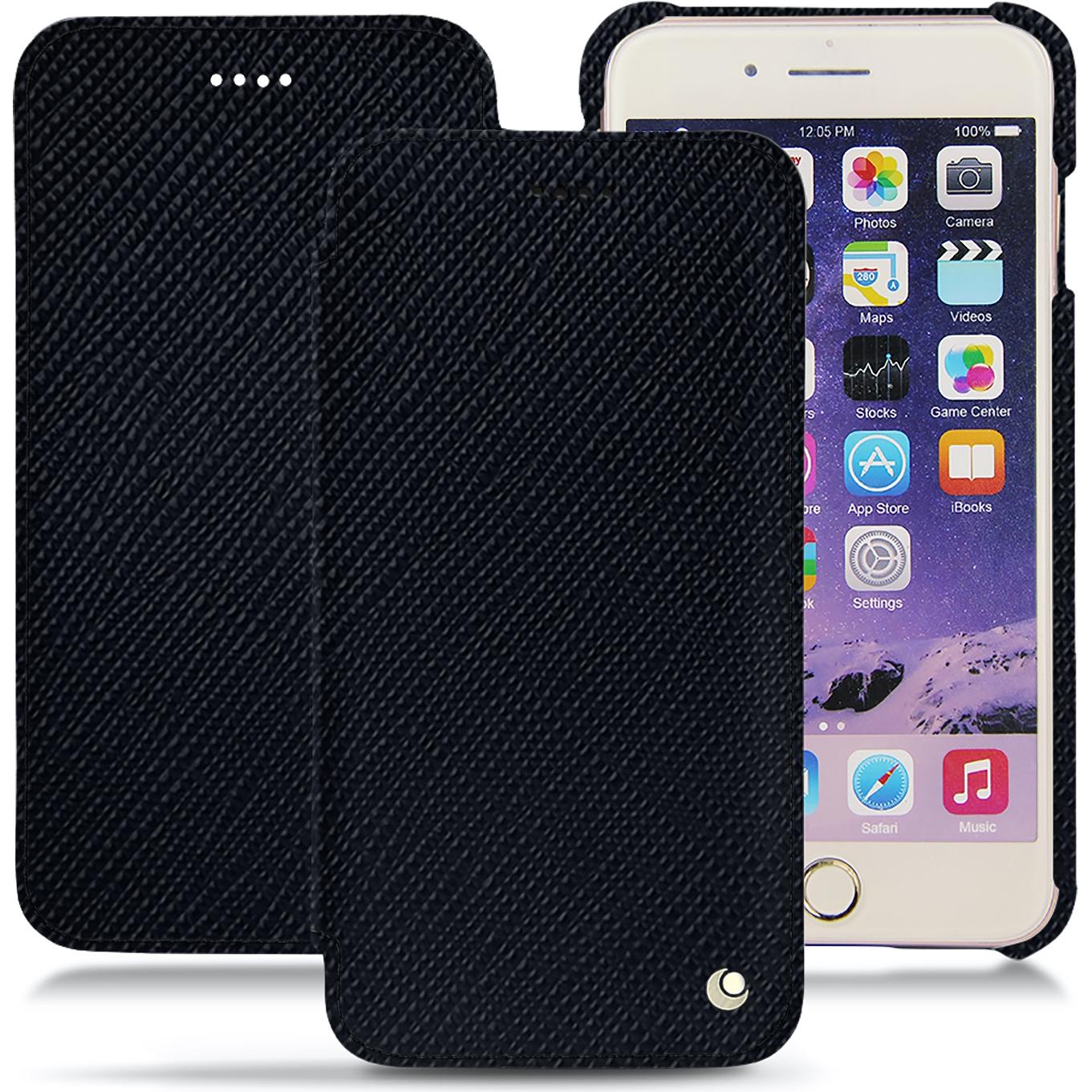 Noreve Lederschutzhülle horizontal (Apple iPhone 7 Plus), Smartphone Hülle, Schwarz