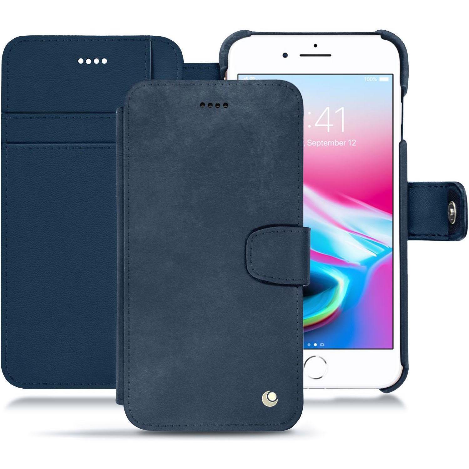 Thumbnail - Noreve Lederschutzhülle Wallet (Apple iPhone 8 Plus), Smartphone Hülle, Blau