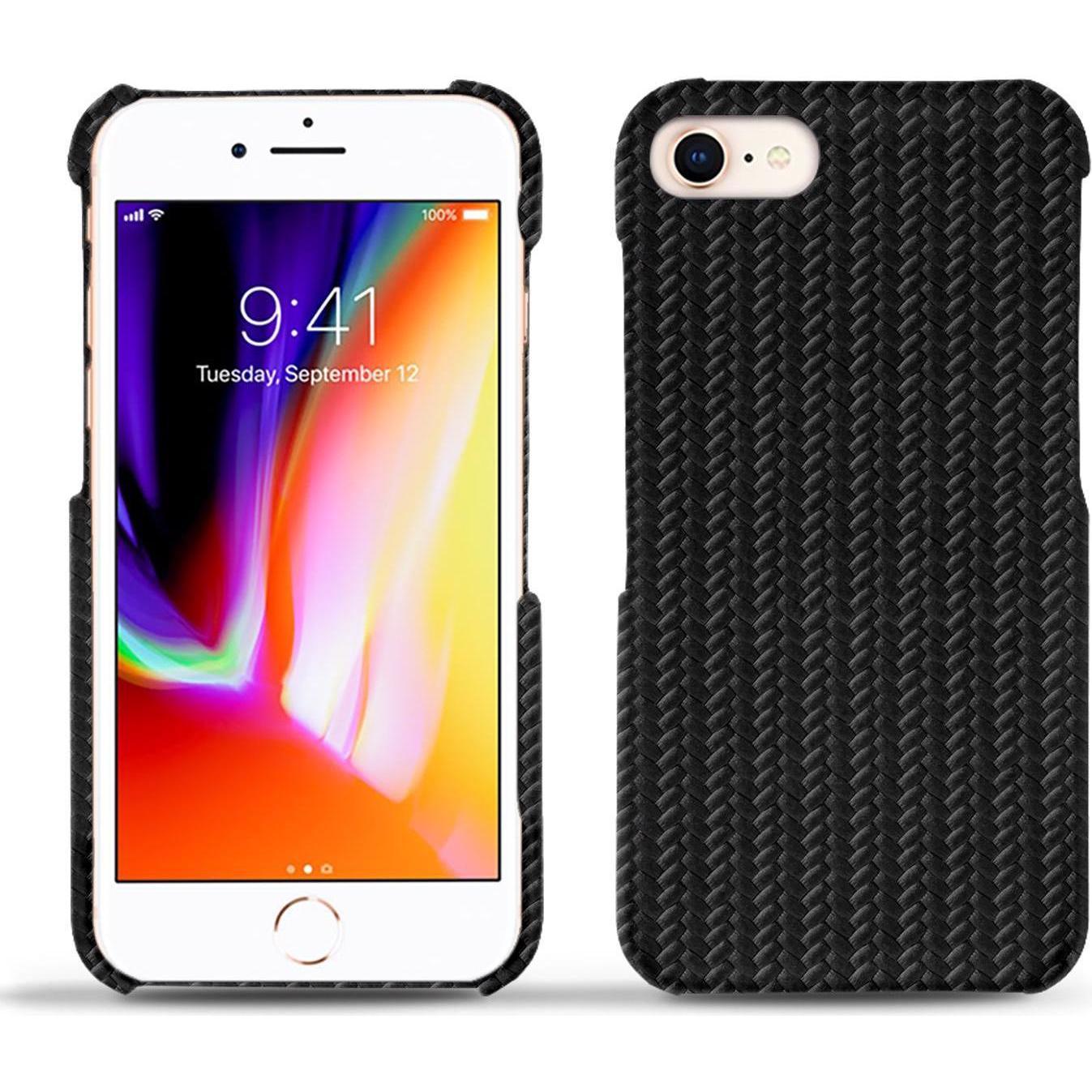 Noreve Lederschutzhülle (Apple iPhone 8), Smartphone Hülle, Schwarz