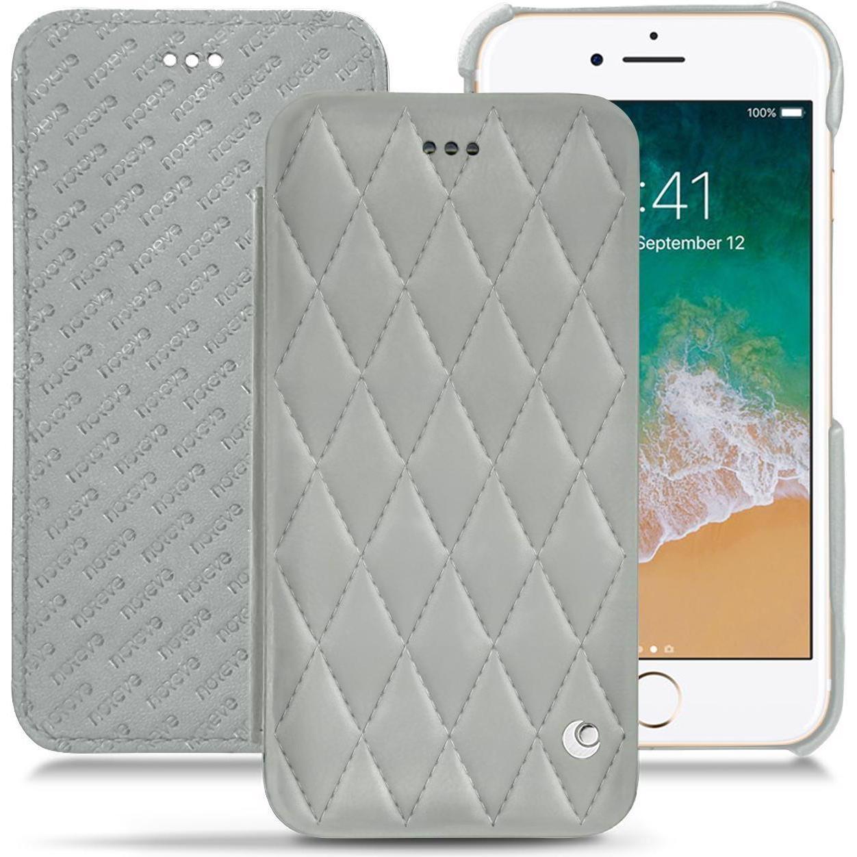 Thumbnail - Noreve Lederschutzhülle horizontal (Apple iPhone 7), Smartphone Hülle, Grau