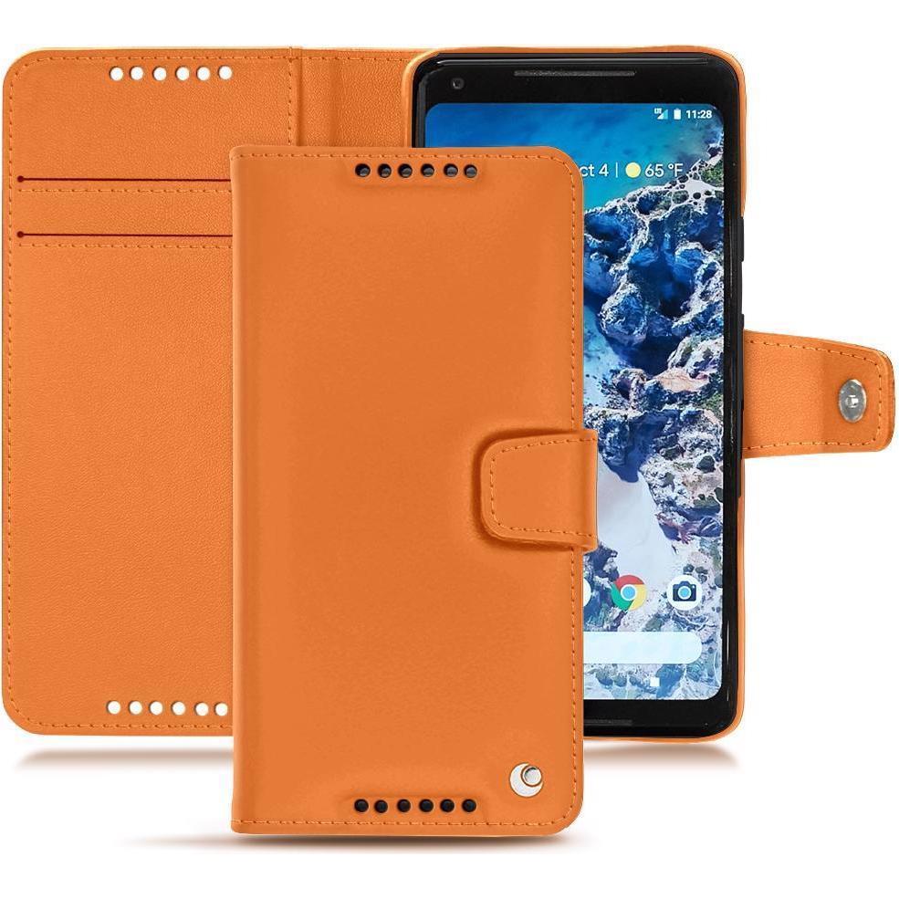 Noreve Lederschutzhülle Wallet (Google Pixel 2 XL), Smartphone Hülle, Orange