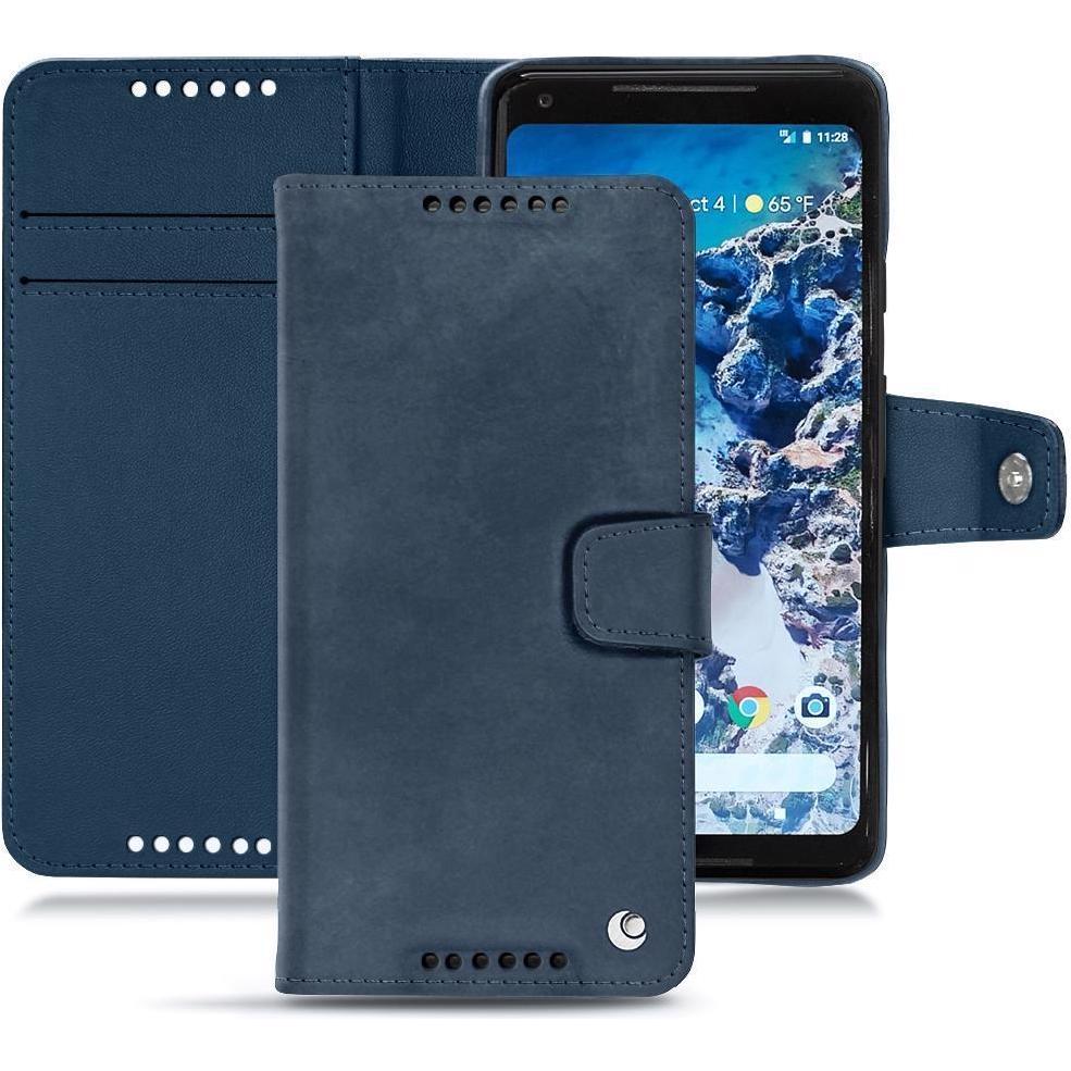 Noreve Lederschutzhülle Wallet (Google Pixel 2 XL), Smartphone Hülle, Blau