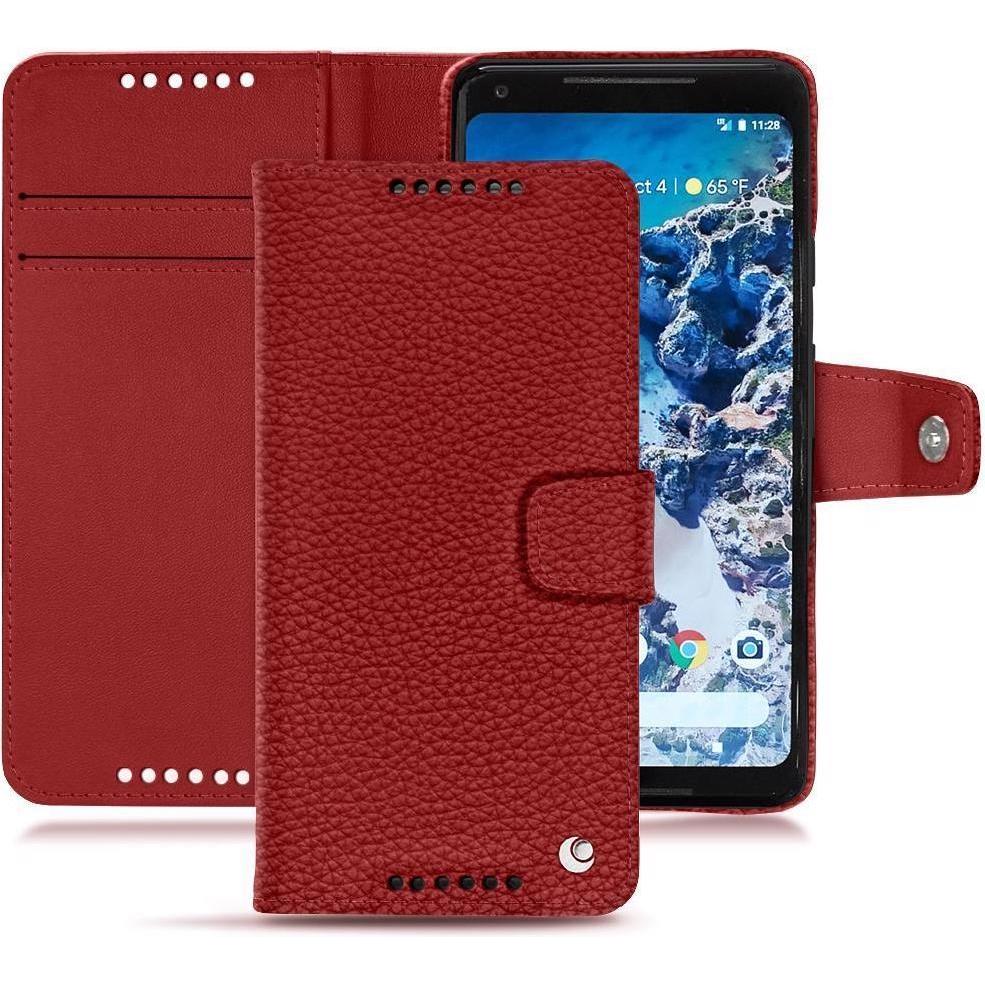 Noreve Lederschutzhülle Wallet (Google Pixel 2 XL), Smartphone Hülle, Rot
