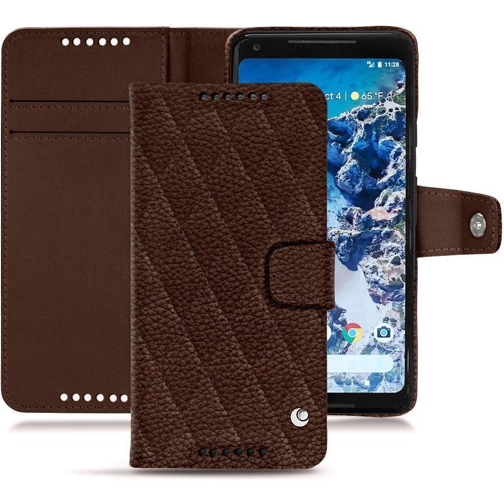 Noreve Lederschutzhülle Wallet (Google Pixel 2 XL), Smartphone Hülle, Braun
