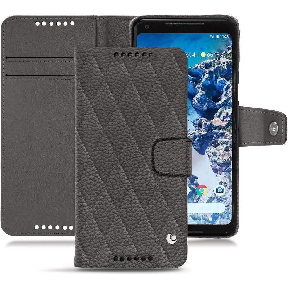 Noreve Lederschutzhülle Wallet (Google Pixel 2 XL), Smartphone Hülle, Grau